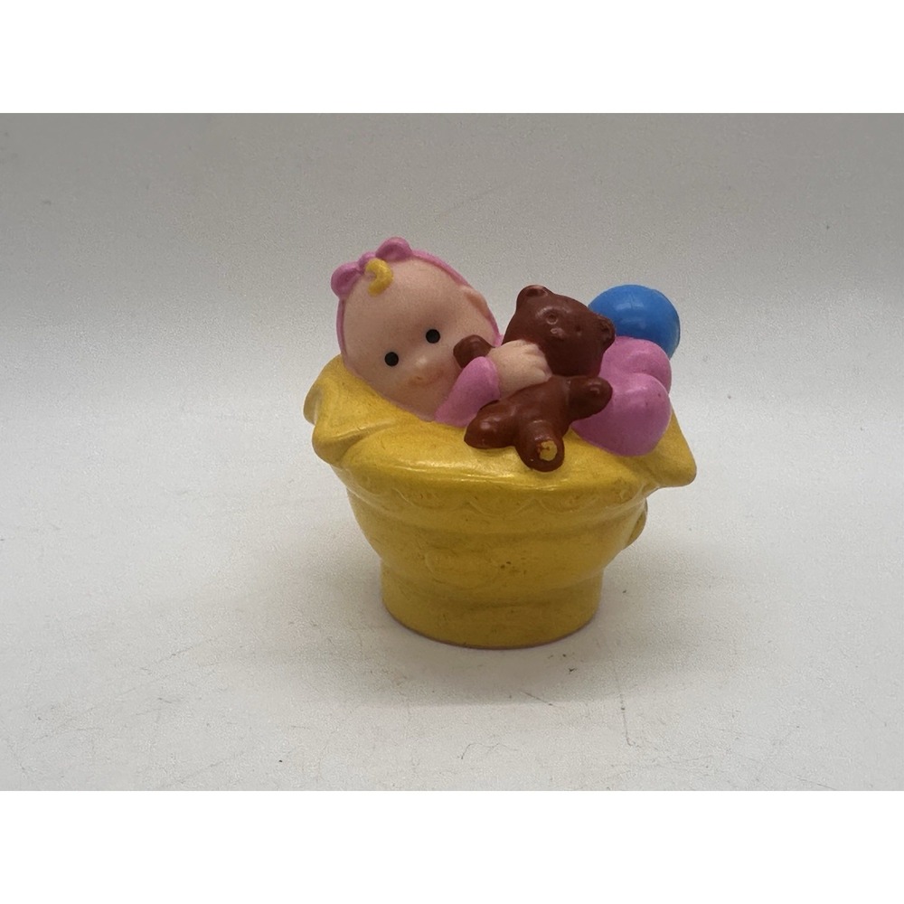 Fisher Price Little People Baby Ashley Teddy Bear Yellow Bassinet Replacement